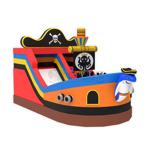 Toboggan gonflable en PVC sur le thème du bateau pirate avec décor de requin et de pieuvre, installation facile pour les parcs d'attractions et la <span class=keywords><strong>location</strong></span> pour fêtes d'enfants - Product Image 2