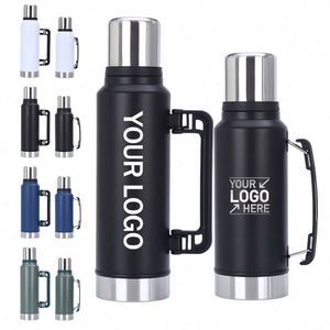 Custom logo 1000ml 1400ml Stainless Steel Vacuum Flask Insulated Thermos Travel Outdoor Sport Water Bottles - Product Image 1