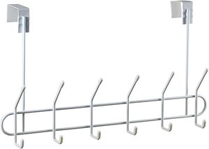Chrome Iron Over Door <b>Hooks</b> Metal 5-10 Hangers Coat Hanging Rack Behind Door Over Door <b>Hook</b> for Hanging - Product Image 3