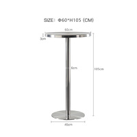 Tabouret de bar circulaire en métal de style industriel, chaise de salle à manger moderne en acier inoxydable