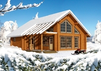 Maison en bois confortable, chaude et lumineuse avec un plafond haut, de grandes fenêtres et une terrasse, parfaite pour les escapades d'hiver en famille et les séjours de loisirs
