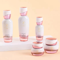 Bouteille en verre d'essence de luxe personnalisée Pot de crème Ensemble d'emballage cosmétique de soins de la peau