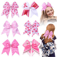Bandeaux de cheerleading de ruban rose de 7 pouces pour les filles et les femmes Sensibilisation au cancer du sein bon marché pour Cheer Bows avec bande élastique