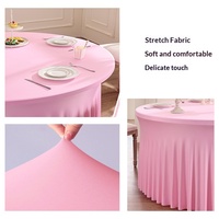 Nappe de table ronde épaisse haut de gamme, spéciale pour mariage et fête, grande, élastique, à motif uni