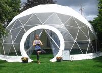 Dôme géodésique de luxe moderne en PVC transparent, imperméable quatre saisons, pour glamping, tente de sol de 6 m, en acier galvanisé, pour hôtel de camping