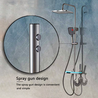 Thermostatique Laiton Affichage Numérique Installation Dissimulée Jet Spray Chaud Froid Cuivre Salle De Bains Douche Ensemble