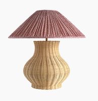 Lampes en rotin naturel, lampes en résine, base en forme de vase naturel, écologiques, durables, abat-jour en tissu ou en rotin en option
