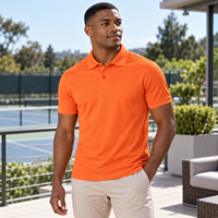 Polo-shirts orange personnalisés pour hommes, manches courtes, en maille, uniformes d'événement, de bénévoles, avec logo personnalisé, commande en gros, OEM, marque privée