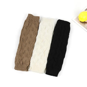 Vente en gros Hiver Femmes Feuille de laine épaisse Chauffe-pieds tricotés Leggings chauds Chaussettes chauffantes longues aux genoux - Product Image 3