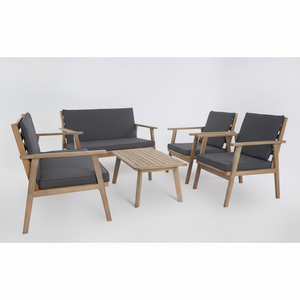 Juego de Muebles de Jardín de Aluminio con Esquina Iluminada, Color, 4 Piezas, Sofá, Mesa y Sillas, para Exteriores y Hoteles - Product Image 1