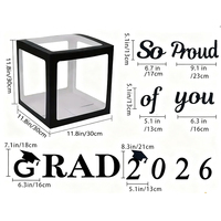 4 boîtes à ballons noires avec lettres 2026 Grad, « J'ai tellement fière de toi » pour accessoires de remise de diplôme et décorations de fête