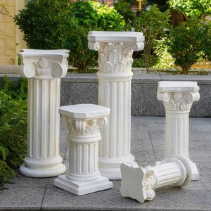 Colonne Romaine Décorative en Résine pour Jardin Extérieur, Socle de Présentation pour Mariage, Style Traditionnel, Forme Rectangulaire, Autoportante - Product Image 4
