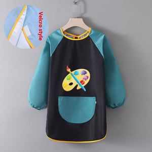 Tablier de protection imperméable en plastique à manches longues pour enfants, idéal pour la maternelle, les activités artistiques et l'usage domestique (salle de séjour) - Product Image 1