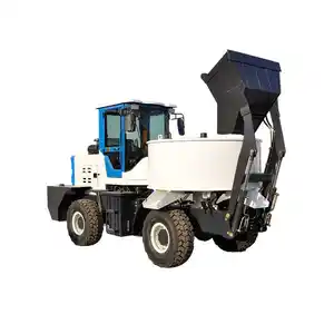 Camion mélangeur Vertical à bouche plate 1.6 cube voiture de transport mobile en béton