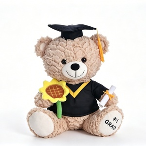 Oso de Peluche Personalizado con Birrete y Toga de Graduación, Relleno de Algodón PP, Unisex - Product Image 5