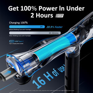 Bastão de Caminhada Ortopédico HEALTHBAZAAR, Bastão de Apoio LED em Liga de Alumínio Ajustável e Colapsável com Empunhadura de Borracha Personalizada - Product Image 3