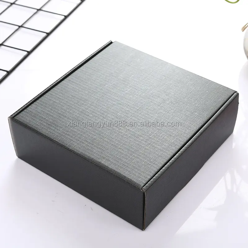 Black paper boxes custom logo matt printed slide open paper packaging box cosmetic corrugated cardboard paper packaging box