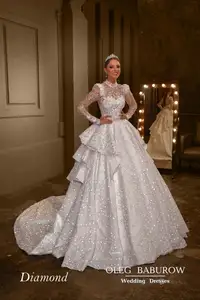 Mütevazı düğün elbisesi 2024 afrika yeni stil dantel boncuklu saf beyaz gelin kıyafeti s boncuklu düğün elbisesi gelinlikler zarif