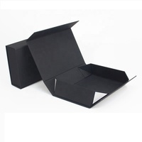 NOUVEAU Coffret Cadeau Rigide Magnétique Personnalisé en Carton, Finition Noire Luxe avec Lamination Mate, Matériaux Recyclés, Conception Pliable, Impression Quadricolore