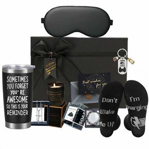 Set de <span class=keywords><strong>Regalo</strong></span> Lunaire para el Cuidado Personal Masculino con Vaso, Calcetines y Vela, Caja de Spa de Lujo para Cumpleaños y Día del <span class=keywords><strong>Padre</strong></span> - Product Image 1