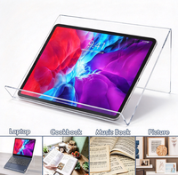 Support d'affichage pour tablette en acrylique transparent incliné pour iPad, liseuse électronique, exposition de bureau et présentation de produits