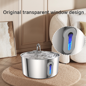 304 in acciaio inox Plug-in Pet fontana di acqua 4L grande capacità con finestra trasparente per gatti & cani uso interno - Product Image 3