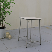 Table de bar de jardin moderne en aluminium OSMEN VODDEN avec plateau en verre pour jardin, terrasse et balcon