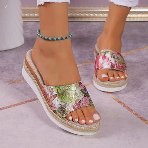 Sandalias de Tacón de Cuña A13 Talla 43, Sandalias Planas de Plataforma de Cuero PU para Mujer 2025, Sandalias Casuales Tipo Mule - Product Image 4