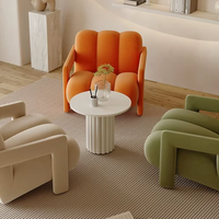 Fauteuil individuel design style crème, fauteuil d'appoint paresseux irrégulier minimaliste moderne très tendance