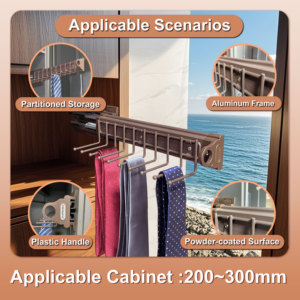 Alandwares MSTR-200~300 Organizzatore per Cinture in Lega di Alluminio Non Rimovibile con Design a Spruzzo Mocha, Montaggio Laterale, per <span class=keywords><strong>Armadio</strong></span> Singolo - Product Image 2