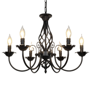 <span class=keywords><strong>Lustre</strong></span> Rétro Américain Simple 6 Lampes E14 Base de Lampe <span class=keywords><strong>Bougie</strong></span> Lampe Intérieur Restaurant Café Chambre Do Vieux <span class=keywords><strong>Lustre</strong></span> - Product Image 1