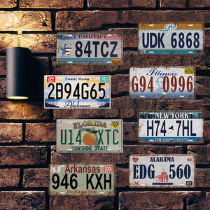 <span class=keywords><strong>Collection</strong></span> de plaques d'<span class=keywords><strong>immatriculation</strong></span> américaines vintage en métal, décoration murale rustique pour garage, pour les passionnés de voitures - Product Image 4