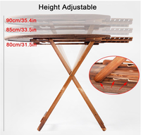 Planche à repasser en bois pliable de taille standard avec coussin en mousse et housse en coton, couleur et logo personnalisables et conception détachable