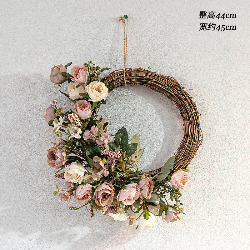 Cinnamon powder white pomegranate rose bead string wreath