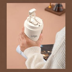 Minimalist White Stainless Steel Vacuum Tumbler With Lid 500ml Travel <b>Coffee</b> <b>Cup</b> Thermal Insulation - Product Image 3