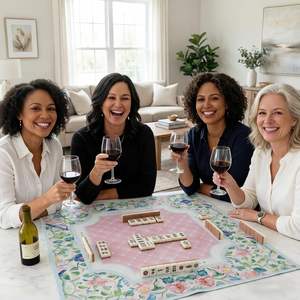 Tapis de mahjong floral antidérapant avec sac de transport pour cartes de poker et jeux de tuiles, couverture de table insonorisante, couleur <span class=keywords><strong>pastel</strong></span> - Product Image 4