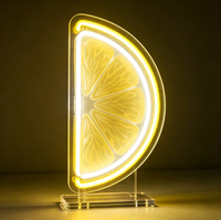 Enseigne néon LED en acrylique motif pastèque avec base, lampe de bureau, décoration murale pour café, salon de thé, chambre à coucher, publicité