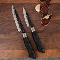 Ensemble de couteaux de cuisine de chef professionnel avec lames en acier inoxydable noir Poignée en PP Logo personnalisable pour couper avec porte-couteau
