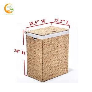 Ecoka WHLBK05 Customize Eco-Friendly Water Hyacinth Storage <b>Basket</b> Set <b>with</b> <b>Lid</b> Multifunction Ready to Export - Product Image 6