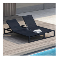Mobilier d'extérieur tout temps haut de gamme hôtel villa piscine aluminium double transat chaise de plage chaise longue