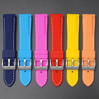 Bracelets de montre en silicone au design coloré avec surpiqûres 18mm 20mm 22mm, bracelet de montre en caoutchouc à dégagement rapide pour Samsung S3