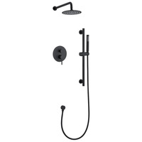 Ensemble de douche suspendu multifonctionnel en acier inoxydable 304 brossé, avec support mural dissimulé et douchette à main, pour appartement