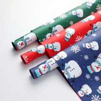 Kertas Kemasan Bunga Tahan Air Dekorasi Manusia Salju Natal Kertas Buket Florist Kertas Kemasan Hadiah Bunga