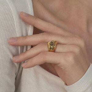 Anillo de acero inoxidable con forma de corazón, diseño de amor familiar de 16MM, regalo de joyería para mujer - Product Image 2