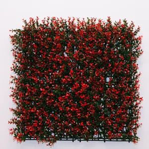 Thick Artificial Foliage Hedge Vertical Artificial Green Wall Indoor