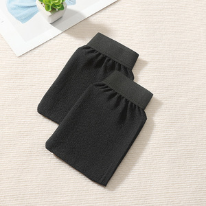 Black Exfoliating Bath Mitt with Medium Sand, Single Layer, Double-Sided Massage for <strong>Back</strong> <strong>Scrubbing</strong> and Bathing - Product Image 2