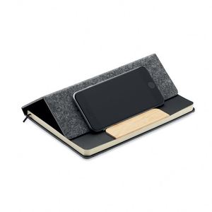 Ensemble stylo et bloc-notes de bureau personnalisé, écologique, style professionnel, support de téléphone en bambou, bloc-notes en tissu RPET, offset promotionnel - Product Image 3