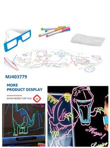 Eğitici oyuncaklar 3d ışık büyülü çizim panosu yazma oyuncaklar kızdırma resim sanatı kurulu diy seti 3d gözlük - Product Image 3