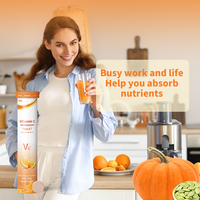 Tablet Vitamin C Effervescent OEM Grosir Suplemen Pemutih Kulit Multivitamin Effervescent 1000mg Vitamin C Effervescent