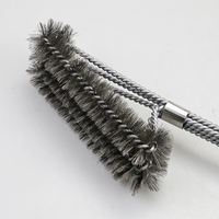 Brosse de nettoyage pour barbecue en fil d'acier torsadé, robuste, avec poignée antidérapante, pour terrasse, camping et outils de barbecue – Vente en gros